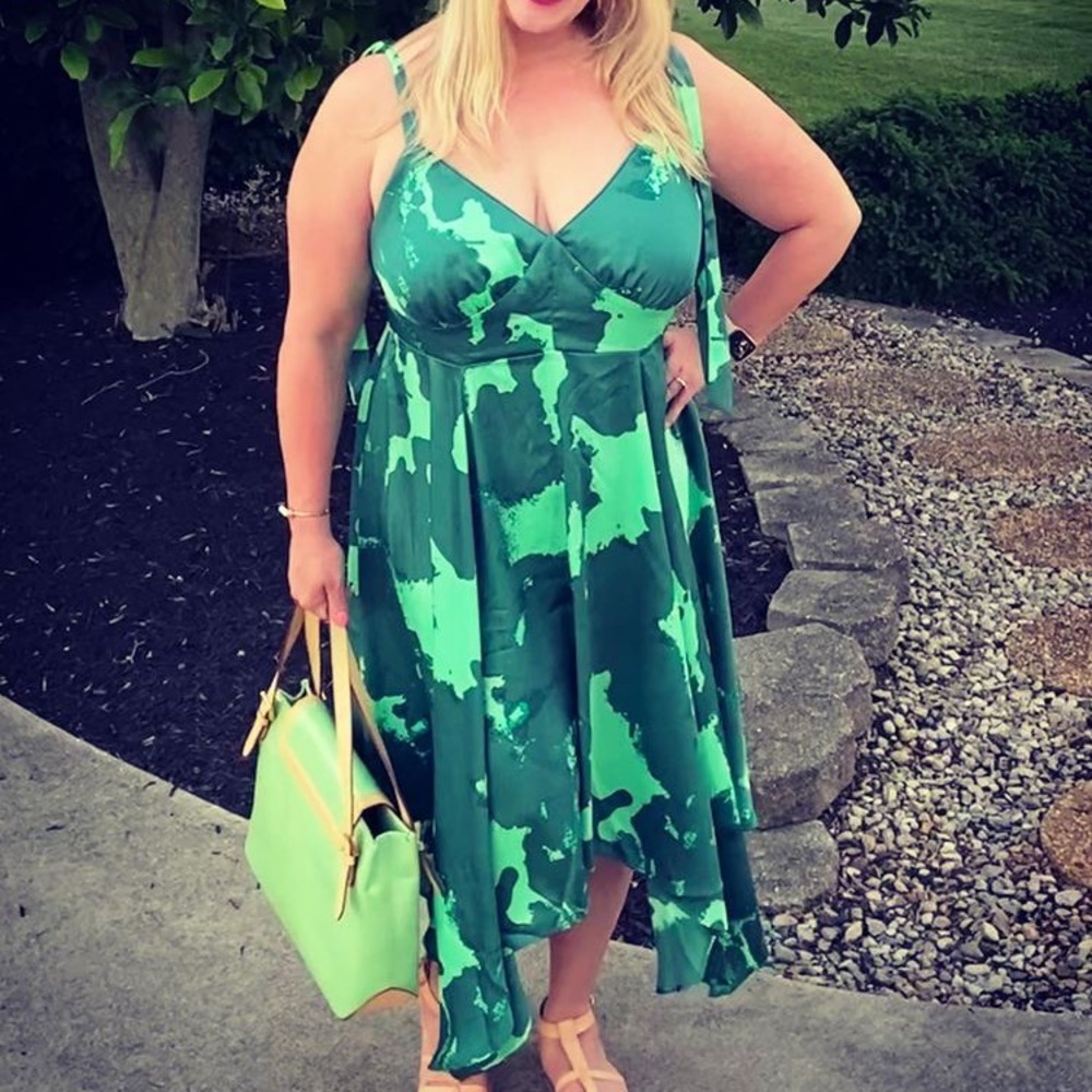 NWT 1X Alexis x Target Green Tie Strap Dress